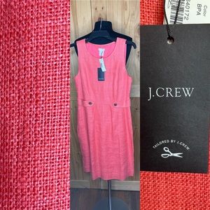 NWT J Crew coral orange lined dress